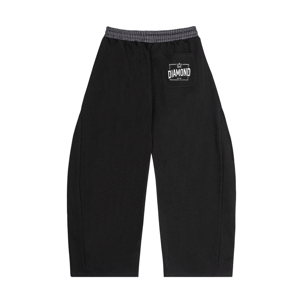 Diamond Plaid Waistband Barrel Sweatpants