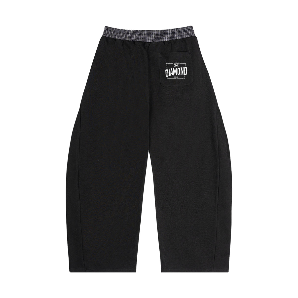 Diamond Plaid Waistband Barrel Sweatpants