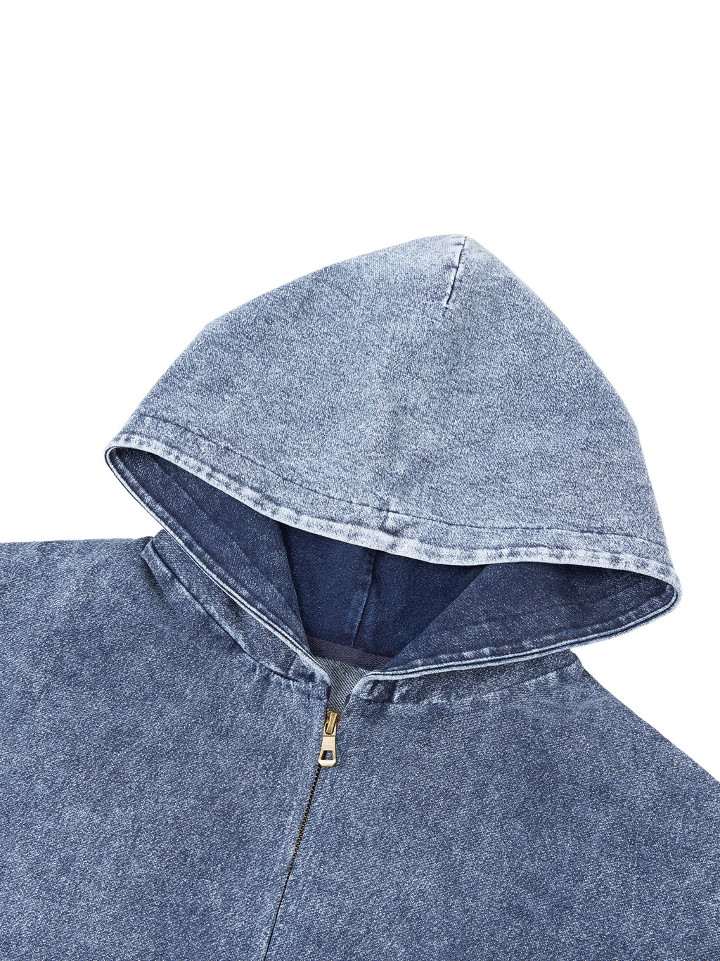 Snow Wash Oversized Zip-Up Hoodie "Crafting Greatness"
