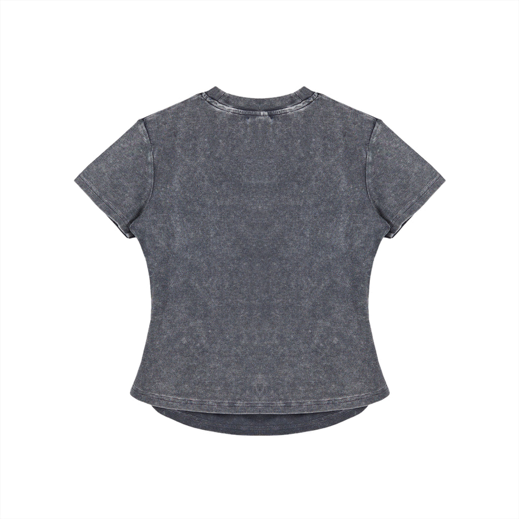 Vintage Washed Bodycon Cotton T-Shirt