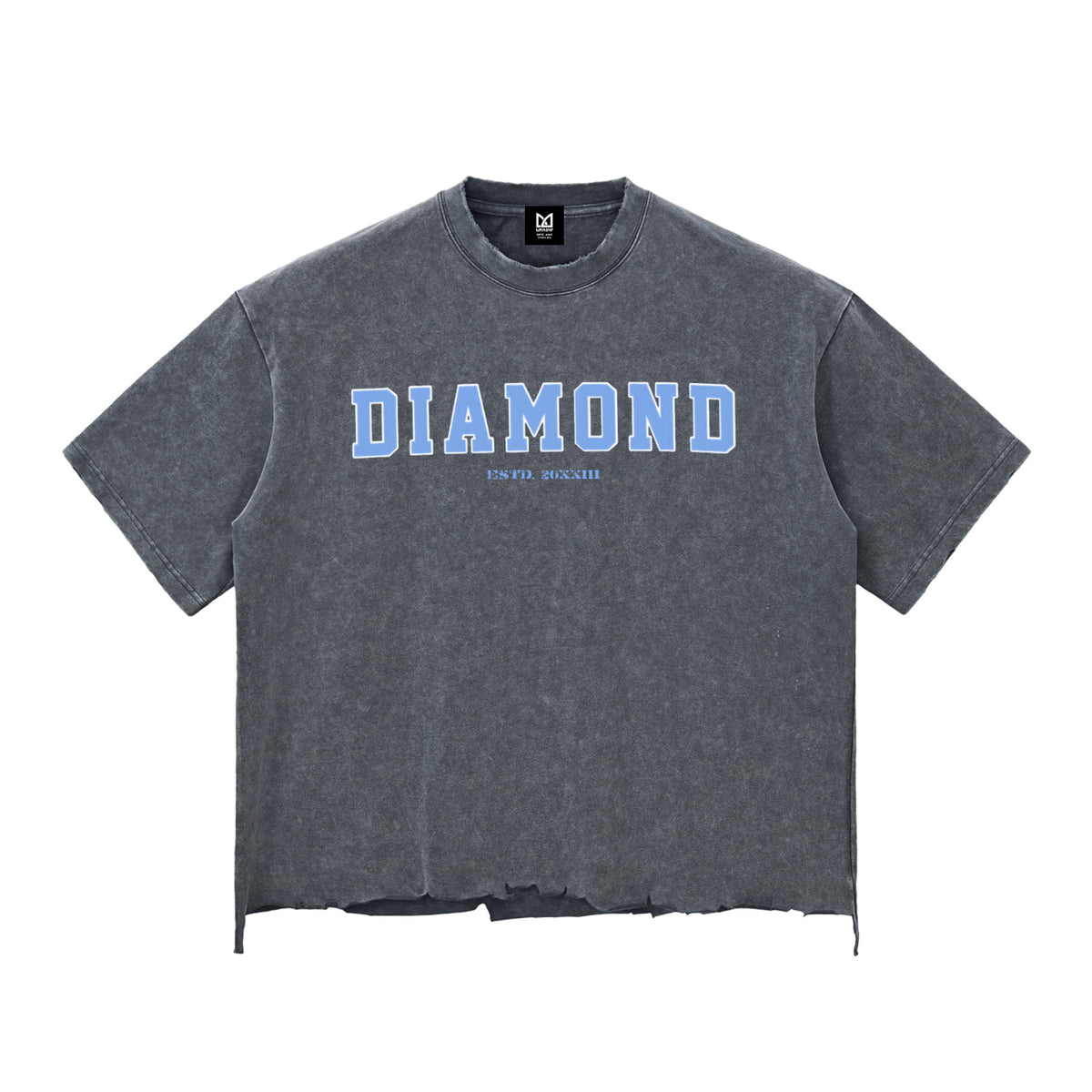 Diamond Oversized Washed Raw-Hem Boxy 340g T-shirt