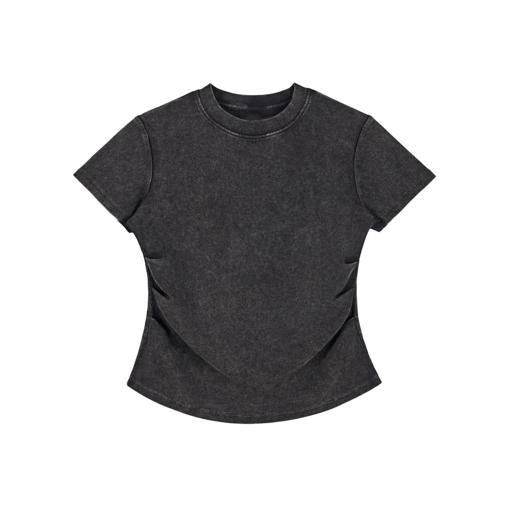 Vintage Washed Bodycon Cotton T-Shirt