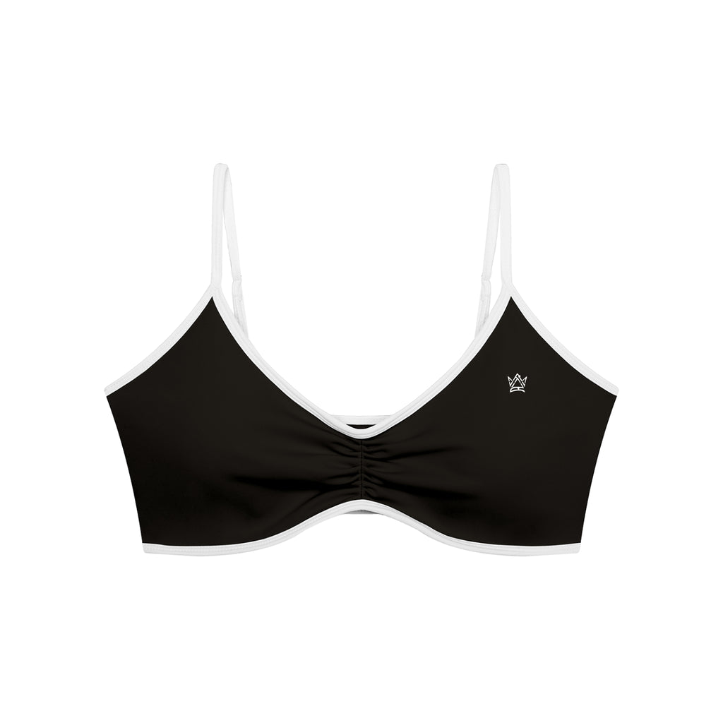 Women's Color Block Ruched V-Neck Sports Bra