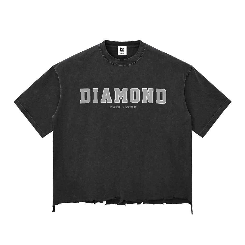 Diamond Washed Raw-Hem Boxy 340g T-shirt