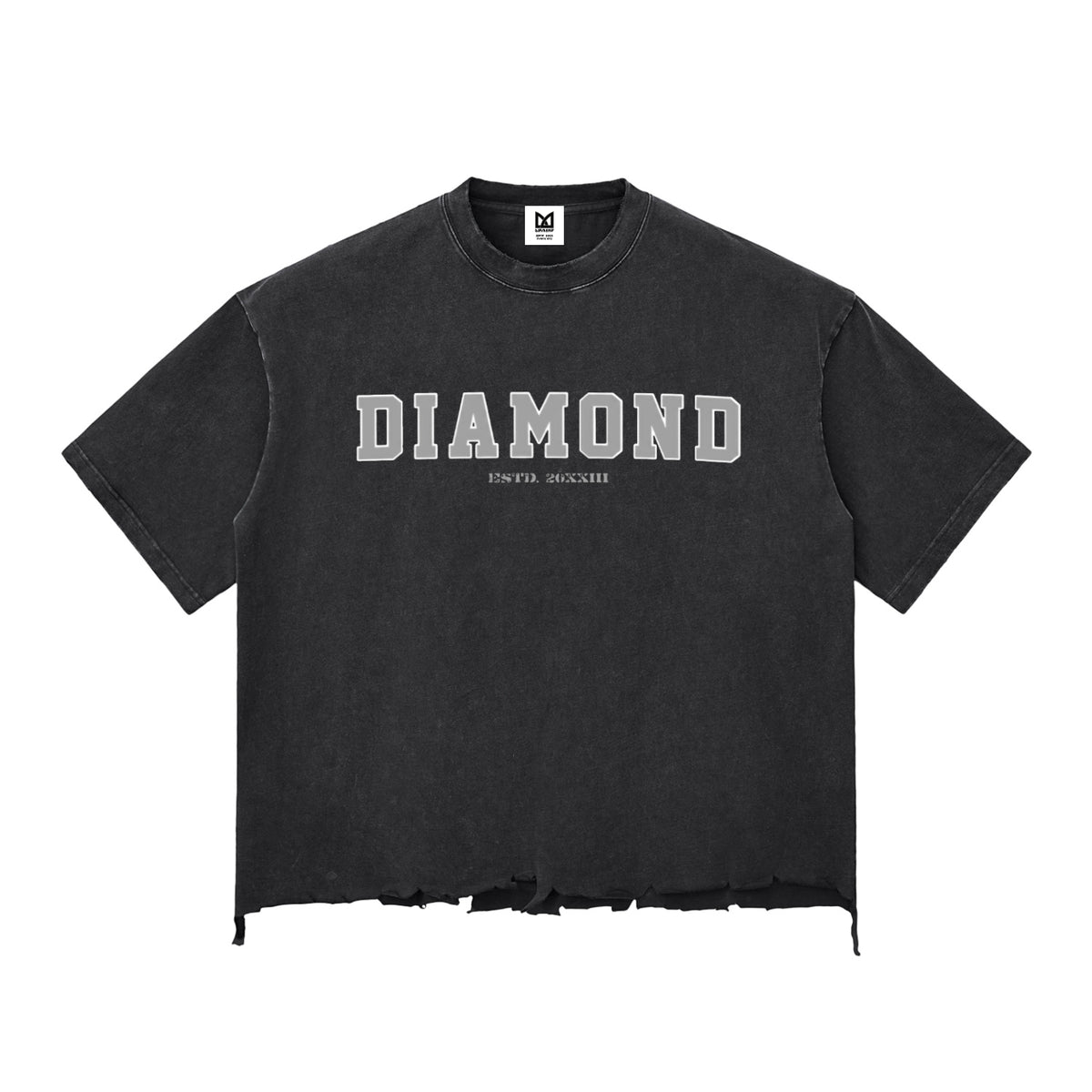Diamond Washed Raw-Hem Boxy 340g T-shirt
