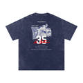 Hiram Bithorn Washed Oversized T-Shirt, Navy 100%Cotton