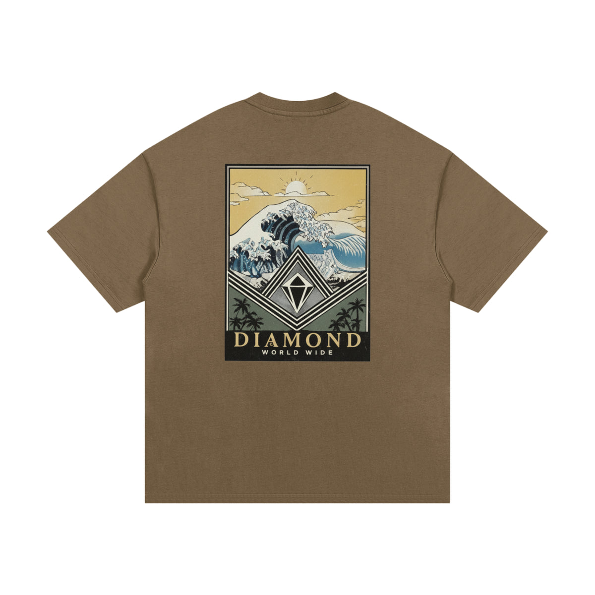 "World Wide Wave" Oversized Heavyweight Loose Cotton T-Shirt