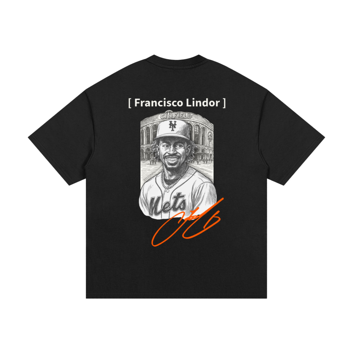 Francisco Lindor Full Sketch 330g Heavyweight Cotton T-Shirt
