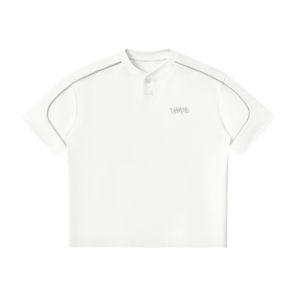 Unisex Oversized Piping Henley T-Shirt
