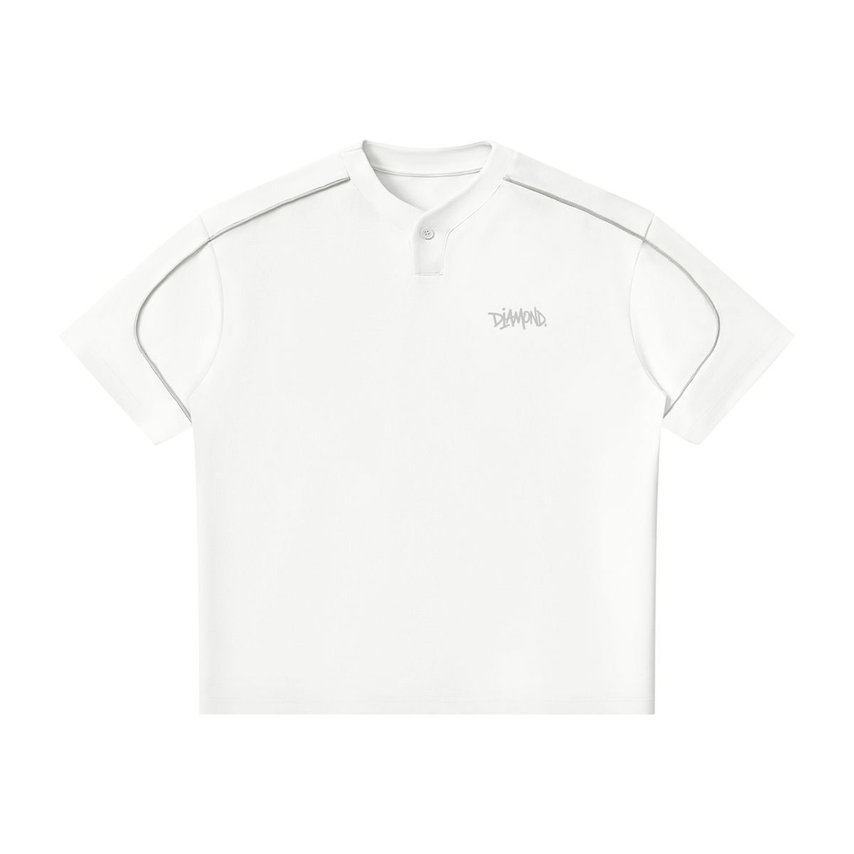 Unisex Oversized Piping Henley T-Shirt