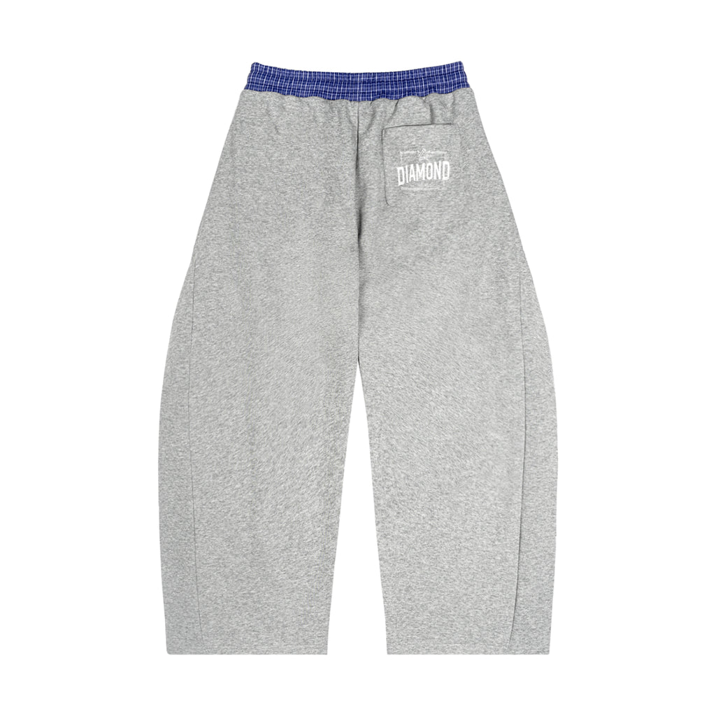 Diamond Plaid Waistband Barrel Sweatpants