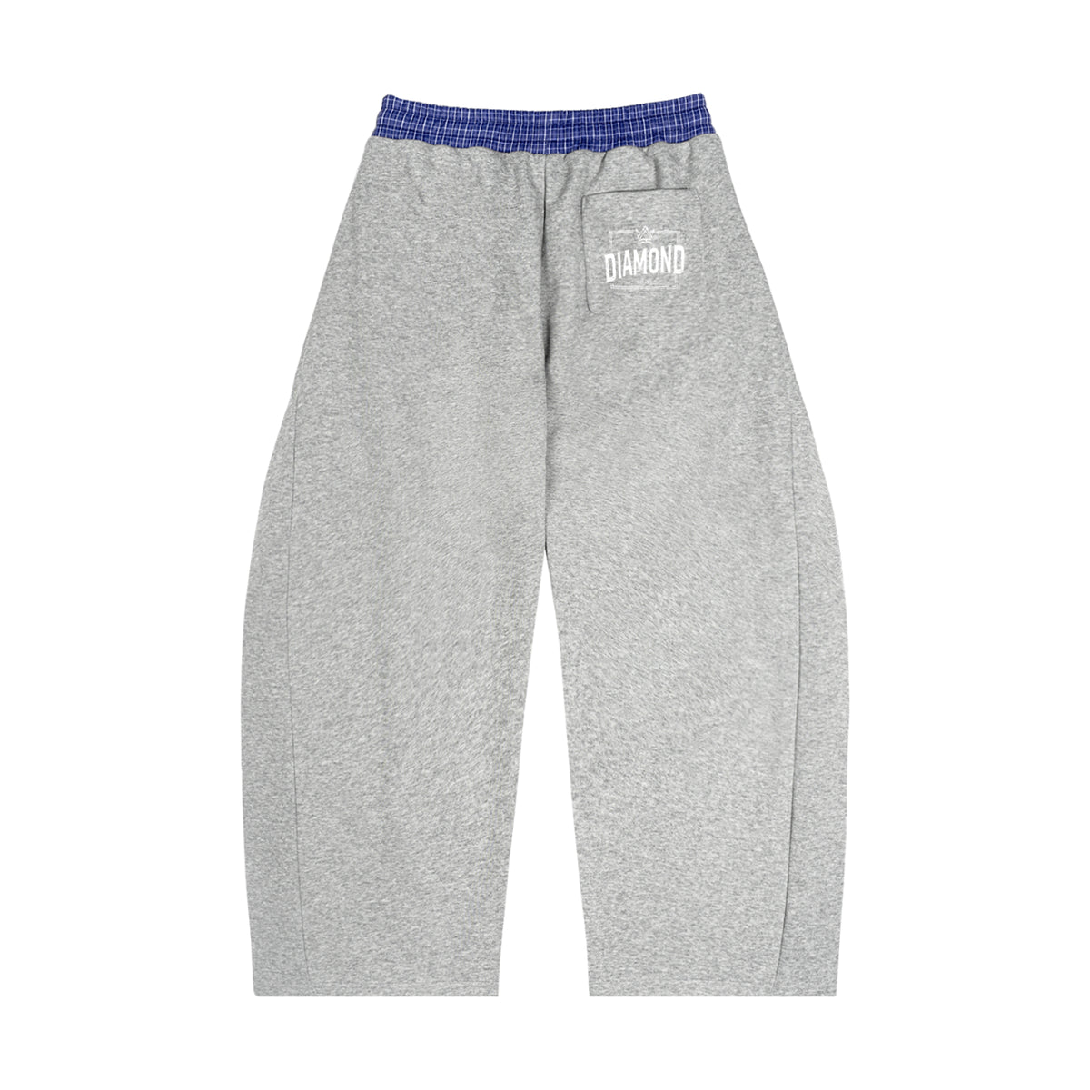 Diamond Plaid Waistband Barrel Sweatpants