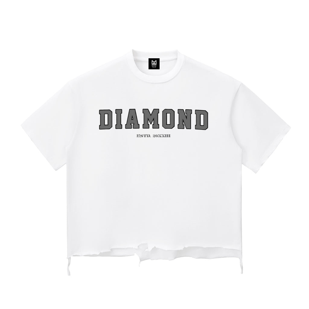 Diamond Snow Wash Raw-Hem Boxy T-shirt