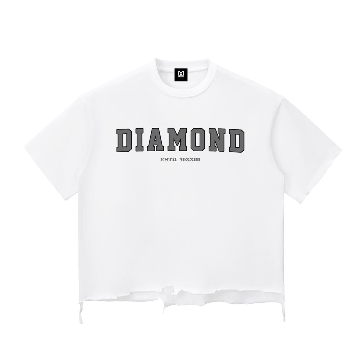 Diamond Snow Wash Raw-Hem Boxy T-shirt