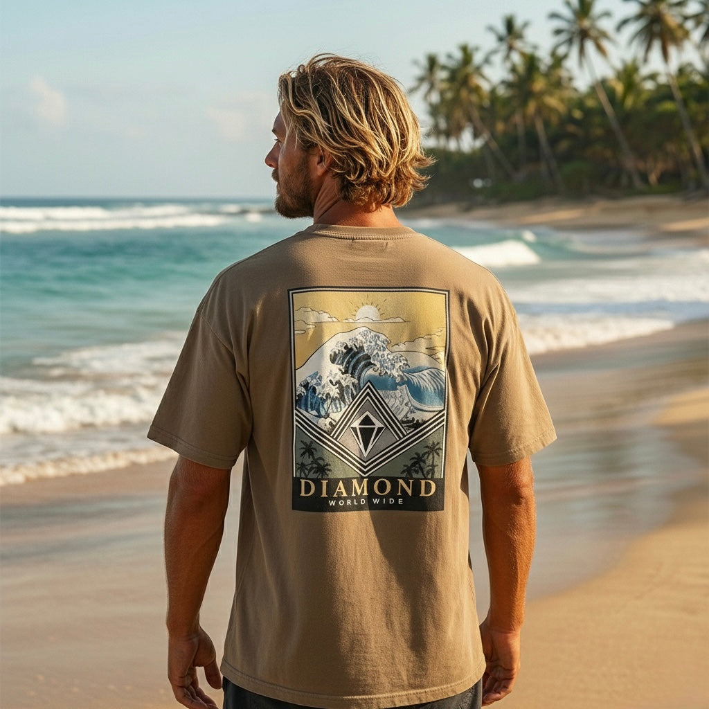 "World Wide Wave" Oversized Heavyweight Loose Cotton T-Shirt